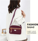 Nylon Fashion Cross-body Bag Lightweight Portable Shoulder Bag (purple color) - Image 3
