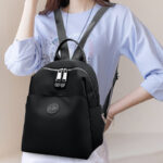 2025 New Hot Women's Backpacks Designer High Quality Soft Nylon Simple Fashion Bag(Black) - Image 4