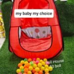 Tent House play with 50 pcs balls-white, red, pink, green