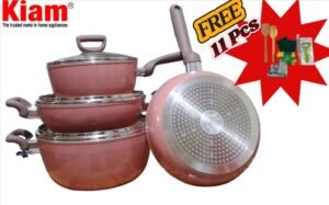 Kiam Super Ceramics 7 pcs Cookware set IB + 11Pcs Free( Stock limited)