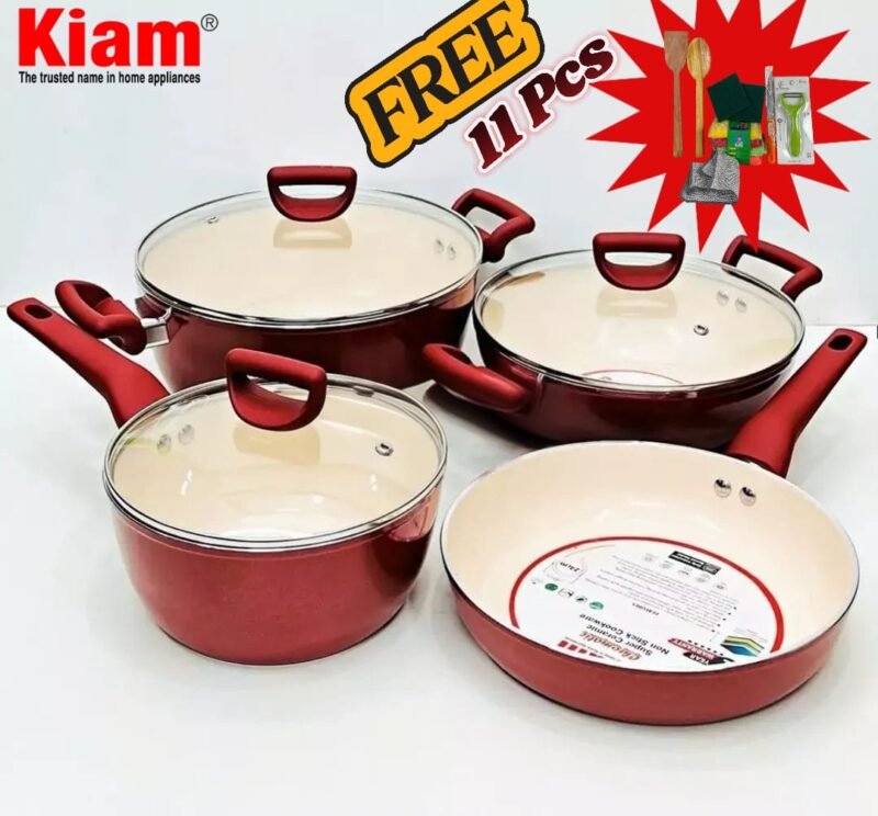 Kiam Super Ceramics 7 pcs Cookware set IB + 11Pcs Free( Stock limited) - Image 3