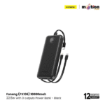 Foneng (PX106) 10000mah 22.5w Fast Charging Portable Power Bank with Built-In 3 Cables- Black