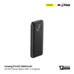 Foneng (PX101) 10000mah 22.5w with 3 outputs Power Bank - Black