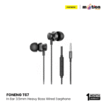 FONENG T67 In Ear 3.5mm Heavy Bass Wired Earphone- Black