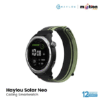 Haylou Solar Neo 1.53" Bluetooth Calling Smart Watch (Silicone+Woven) Strap- Silver