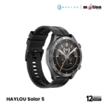 Haylou Solar 5 1.58" AMOLED Display BT Calling Smart Watch ( Metallic + Silicone ) Strap- Black