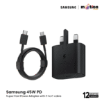 Samsung 45W PD Super Fast Power Adapter with C to C cable EU (New Pack) - Black (Model EP-T4511)