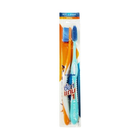 Victory Soft & Spiral Toothbrush Twin Pack - Image 1