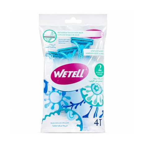 Wetell Simply Shaving Razor Two Blade 4 Pcs - Blue - Image 1