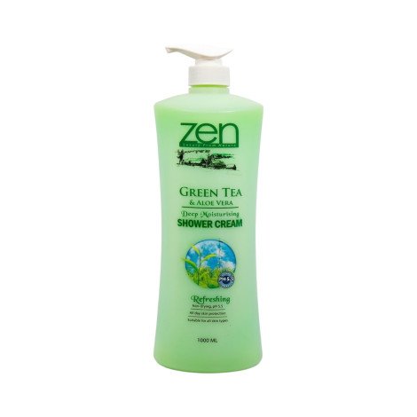 Zen Garden Green Tea & Aloe Vera Deep Moisturising Refreshing Shower Cream 1000ml - Image 1