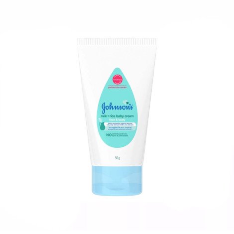 Johnson's Face & Body Milk + Rice Baby Cream 50g - Image 1