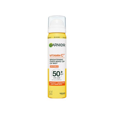 Garnier Vitamin C Brightening Over Make-Up UV Mist Invisible SPF50+ 75ml - Image 1
