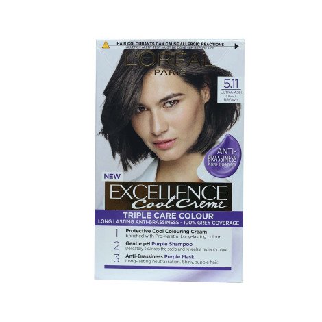L'Oreal Excellence Cool Creme Triple Care Routine - 5.11 Ultra Ash Light Brown - Image 1