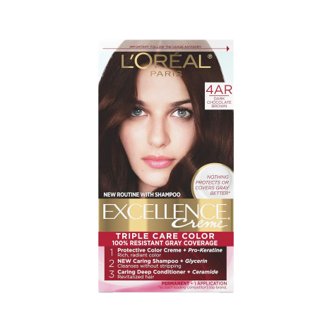 L'Oreal Hair Colour Excellence - 4AR Dark Chocolate Brown - Image 1