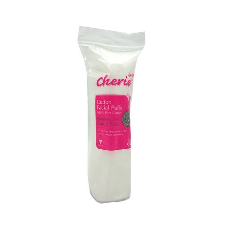 Cherie 100% Pure Cotton Facial Puffs Premium Soft Purest Pads 80pcs - Image 1