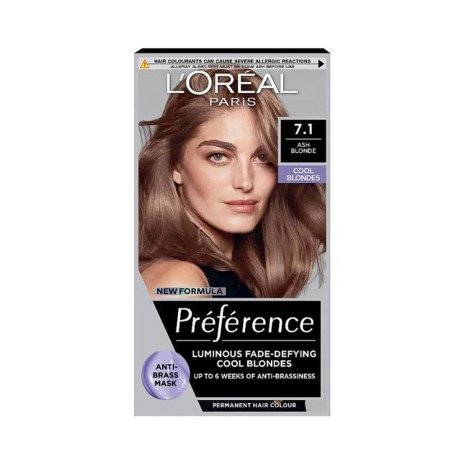 L'Oreal Hair Color Preference 7.1 Ash Blonde - Image 1