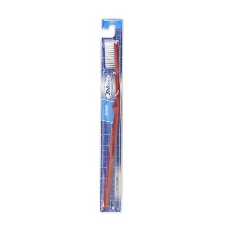 Tek Pro Angled Soft Tooth Brush - Red - Image 1