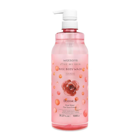 Watsons Botanical Nourish Rose Body Wash 1000ml - Image 1