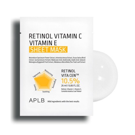 APLB Retinol Vitamin C Vitamin E Sheet Mask 25ml - Image 1