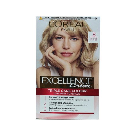 L'Oreal Excellence Creme Triple Care Colour - 8 Natural Blonde - Image 1