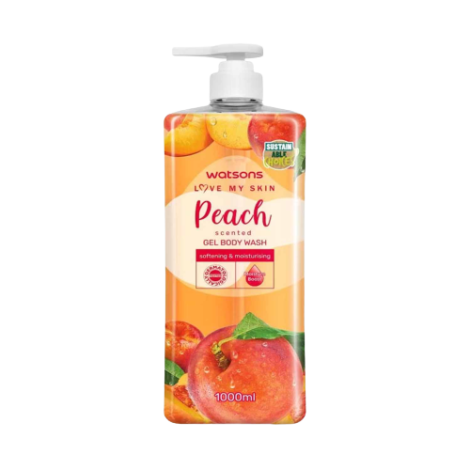 Watsons Love My Skin Peach Scented Gel Body Wash 1000ml - Image 1