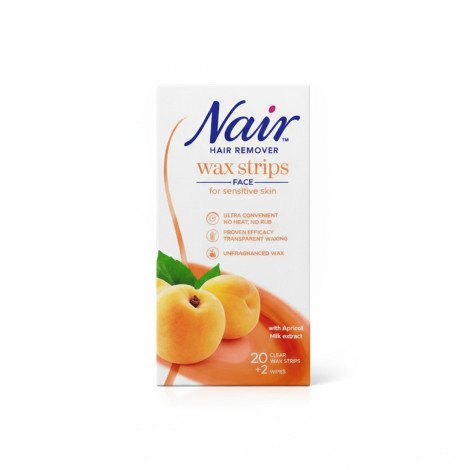 Nair Hair Remover Wax Strips Face For Sensitive Skin 20 Wax Strips - Image 1