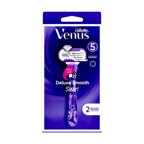 Gillette Venus Flexi Ball Deluxe Smooth Swirl Razor 2 Blades - Image 1