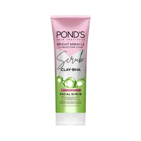 Pond's Bright Ultimate Miracle Pore Clear Clay Bha Facial Scrub 100g - Image 1