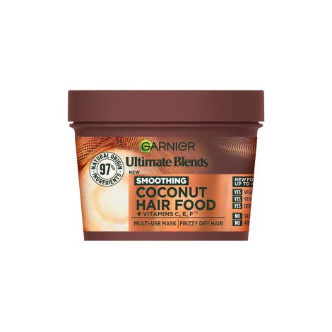 Garnier Ultimate Blends Smoothing Coconut Hair Food + Vitamin C,E,F Multi-Use Mask 400ml - Image 1