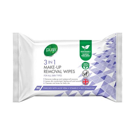 Pure 3in1 Make-Up Removal Wipes - 25 Wipes - Image 1