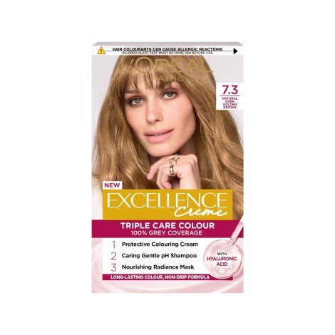 L'Oreal Excellence Creme Tiple Care Colour - 7.3 Natural Dark Golden Brown - Image 1