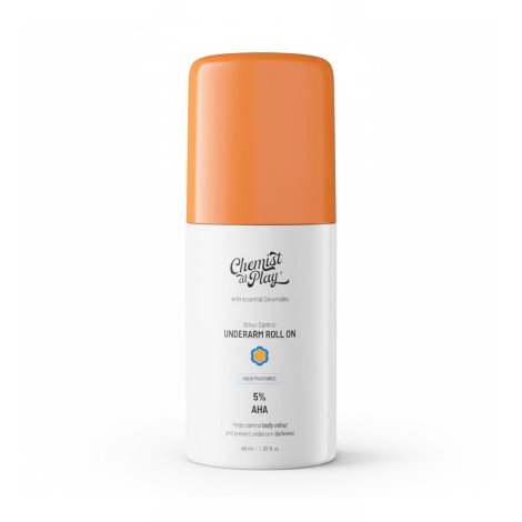 Innovist Chemist at Play 5% AHA Peach Fragrance Odour Control Underarm Roll On 40ml - Image 1