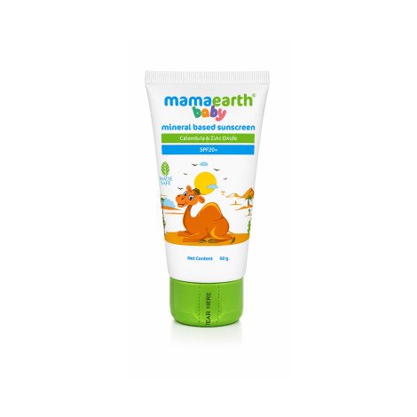 Mama Earth Mineral Based Sunscreen For Babies SPF20+ 50g - Image 1
