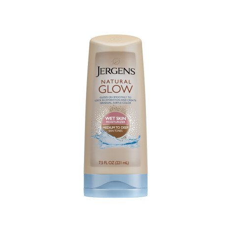 Jergens Natural Glow Wet Skin Moisturizer Medium To Deep Skin Tones 221ml - Image 1