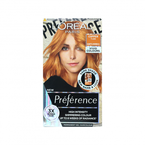 L'Oreal Perference Les Vivids High Intensity Shimmering Colour - 7.432 Copper - Image 1
