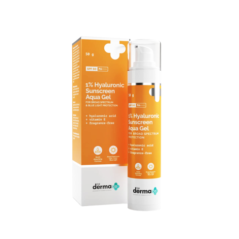 The Derma Co 1% Hyaluronic Sunscreen Aqua Gel SPF 50 PA++ 50g - Image 1