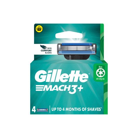 Gillete Mach3 + Skin Comfort Razor Blade - 4 Cartridges - Image 1