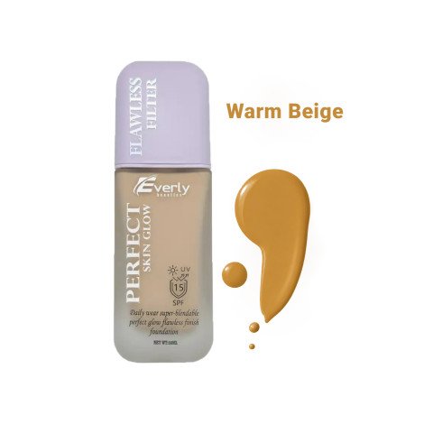 Everly Perfect Skin Glow Flawless Filter Foundation SPF15 - Warm Beige - Image 1