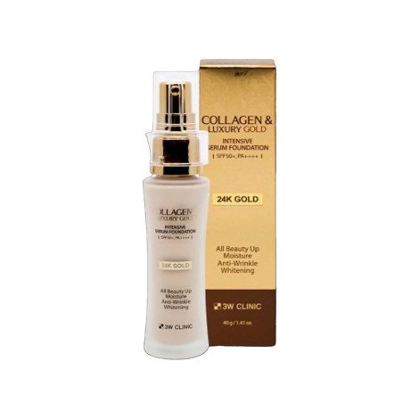 3W Clinic Collagen & Luxury Gold Intensive Serum Foundation SPF50+ PA++ 40g - Image 1