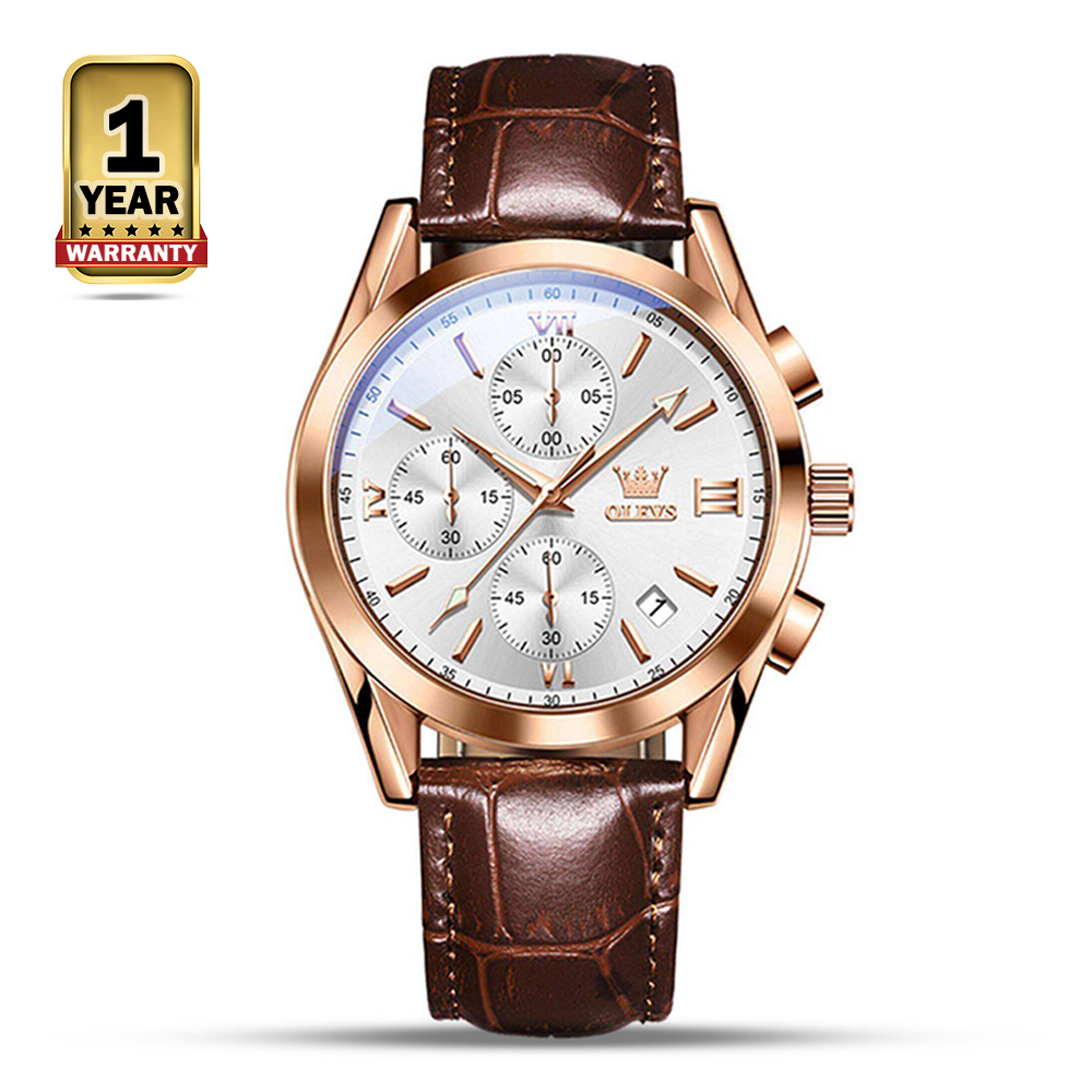 1729920443_e OLEVS WATCH MODEL 2872 white - Image 1
