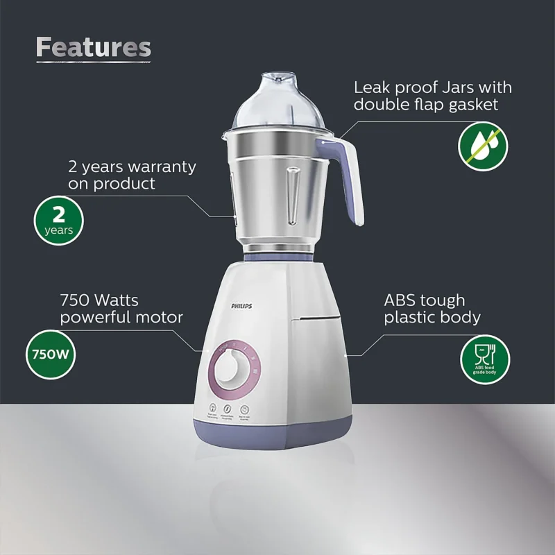 Philips 750W 4-Jar Mixer Grinder - HL7701/01 - Image 4