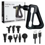 Fascial Gun Deep Tissue Handheld with 32 Speed Levels 8 Massage Heads LCD Display Muscle Massager Quiet Powerful Percussion Fascial Gun for Pain Relief.