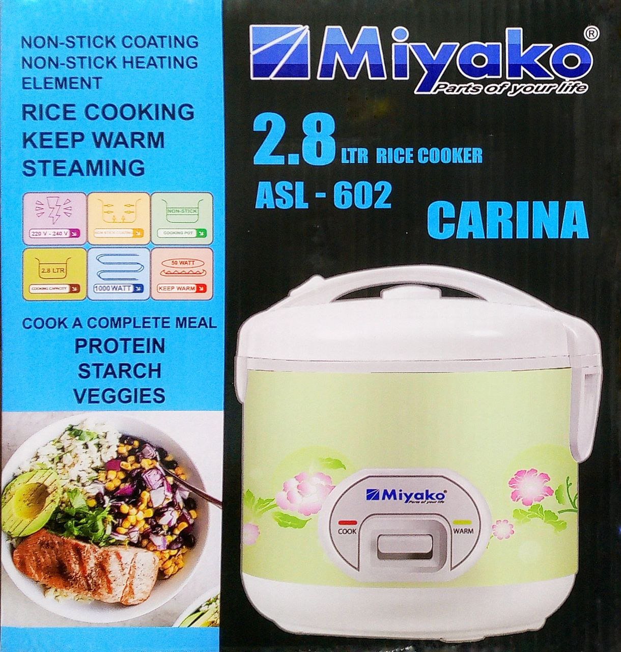 asl-602 2.8 Liter Miyako Rice Cooker ASL-602 Carina - Image 1