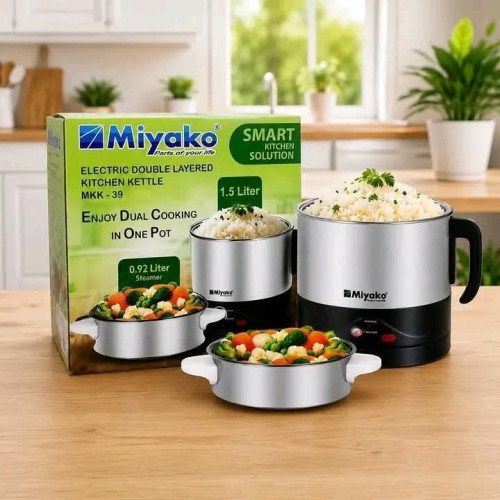 mkk-39 Miyako MKK-39 Electric Double Layered Kitchen Kettle & Multi-Cooker - 1.5L - Image 1